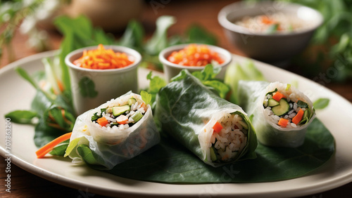 delve into the diverse array of garden-fresh vegetables featured in these spring rolls