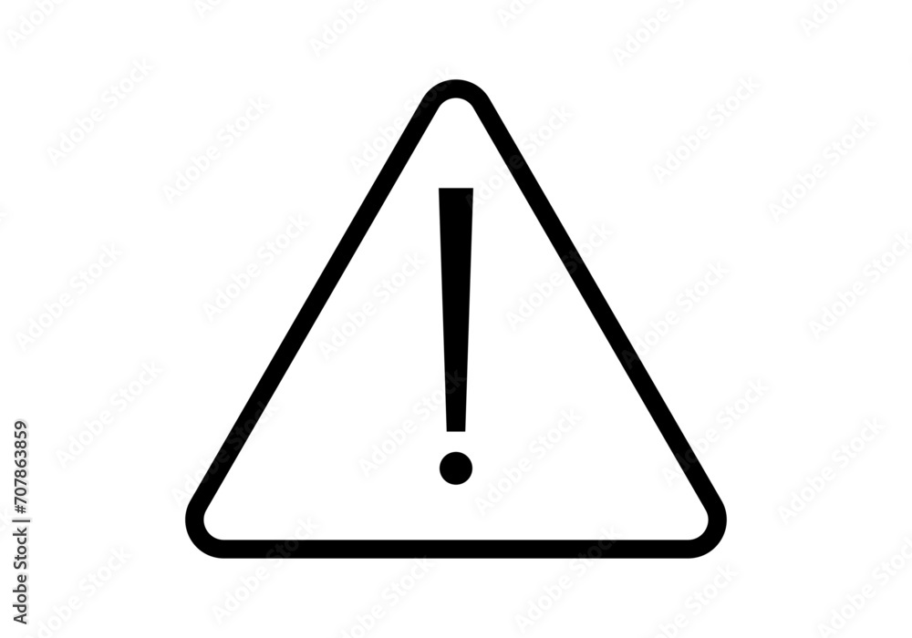 Icono negro de advertencia en fondo blanco. Icono negro de advertencia en fondo blanco.