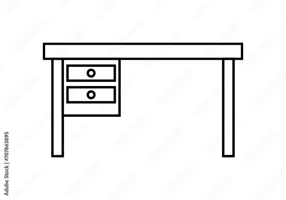 Icono negro de mesa en fondo blanco. Icono negro de mesa en fondo blanco.