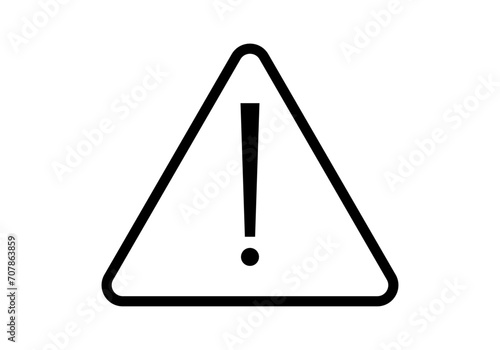 Icono negro de advertencia en fondo blanco. photo