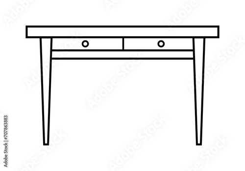Icono negro de mesa en fondo blanco.