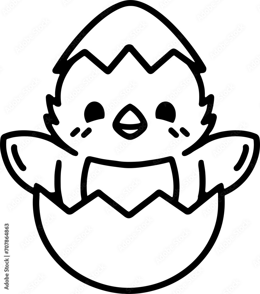 Cute Easter Chick in Egg Shell Cute Easter Chick in Egg Shell