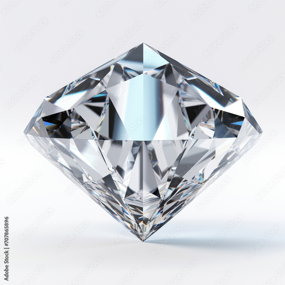 Hyper-realistic diamond on a white background Hyper-realistic diamond on a white background