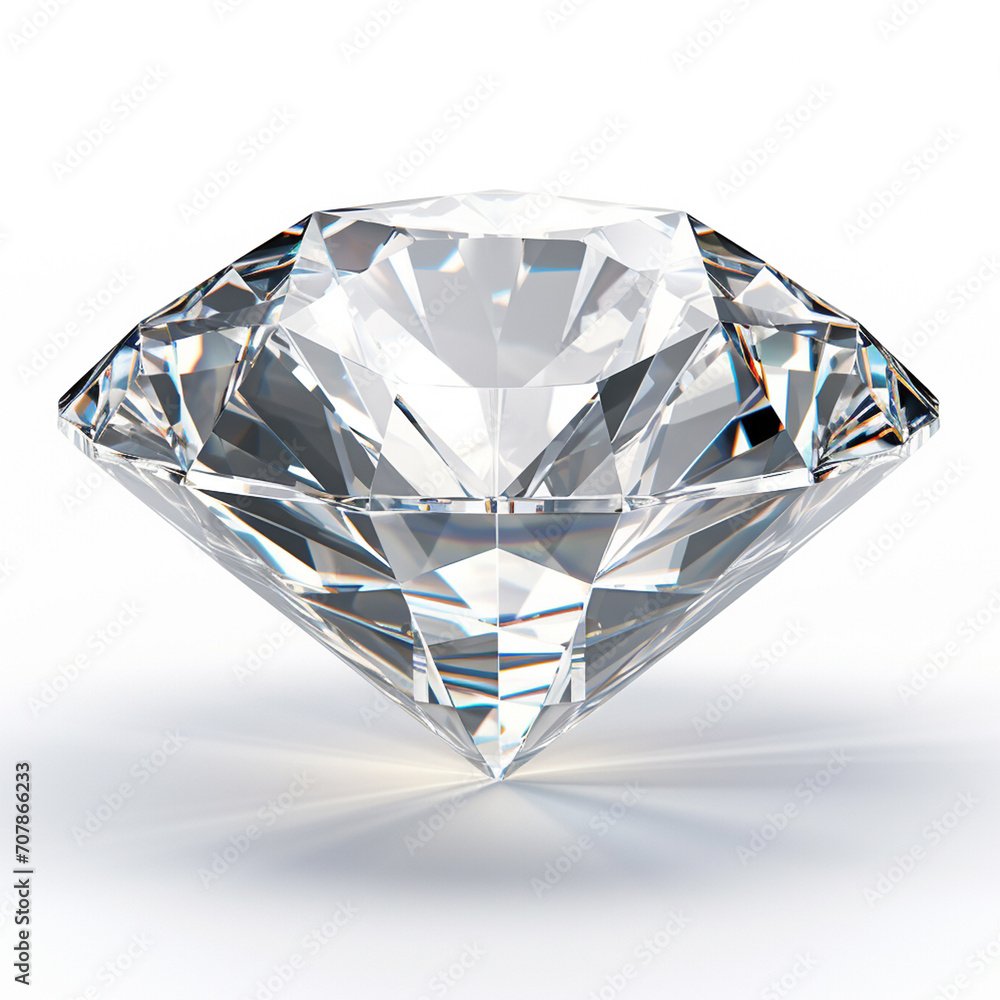 Hyper-realistic diamond on a white background Hyper-realistic diamond on a white background