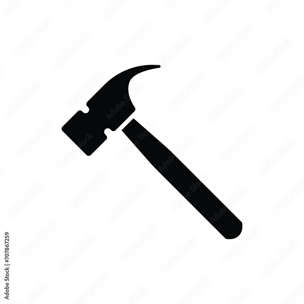 Hammer icon. Simple solid style. Hummer, metal, tool, hit, carpentry, construct, hardware, handyman, development concept. Black silhouette, glyph symbol. Vector isolated on white background. SVG. Hammer icon. Simple solid style. Hummer, metal, tool, hit, carpentry, construct, hardware, handyman, development concept. Black silhouette, glyph symbol. Vector isolated on white background. SVG.