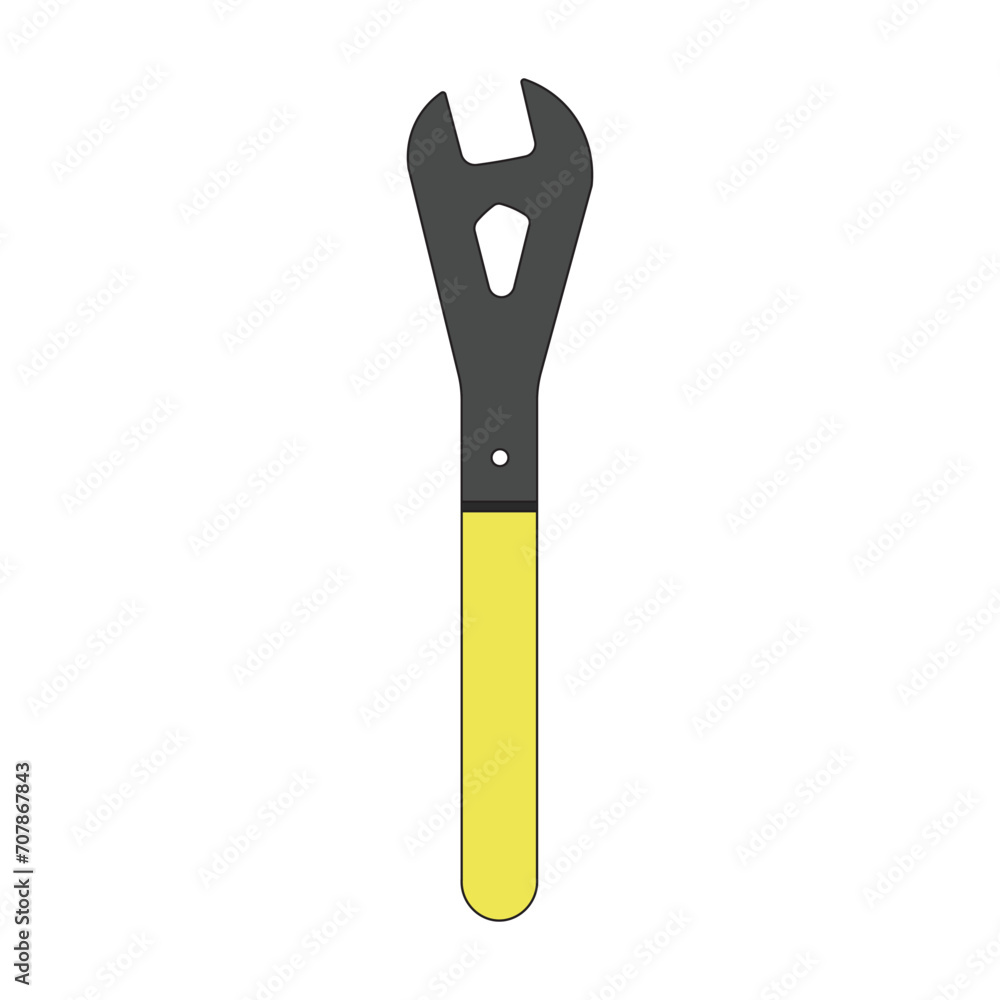 Kids drawing Cartoon Vector illustration cone wrench icon Isolated on White Background Kids drawing Cartoon Vector illustration cone wrench icon Isolated on White Background