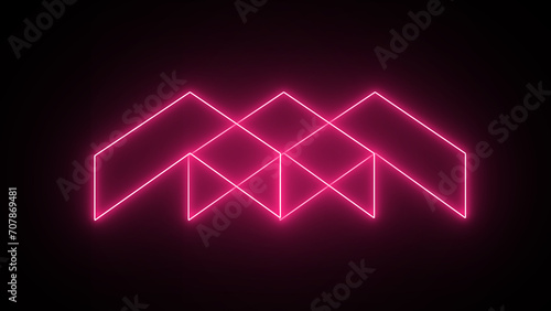 With the arrow logo embellishment and template covering in a realistic isolated neon sign on a black background.