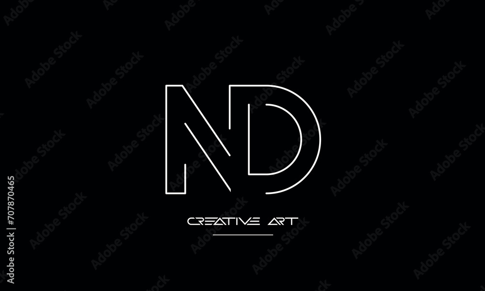 DN, ND, D, N abstract letters logo monogram DN, ND, D, N abstract letters logo monogram