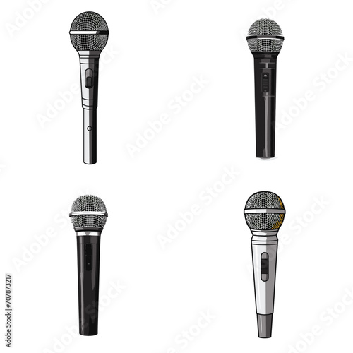 very simple isolated line styled vector illustration of Microphone (for speeches) isolated in white background