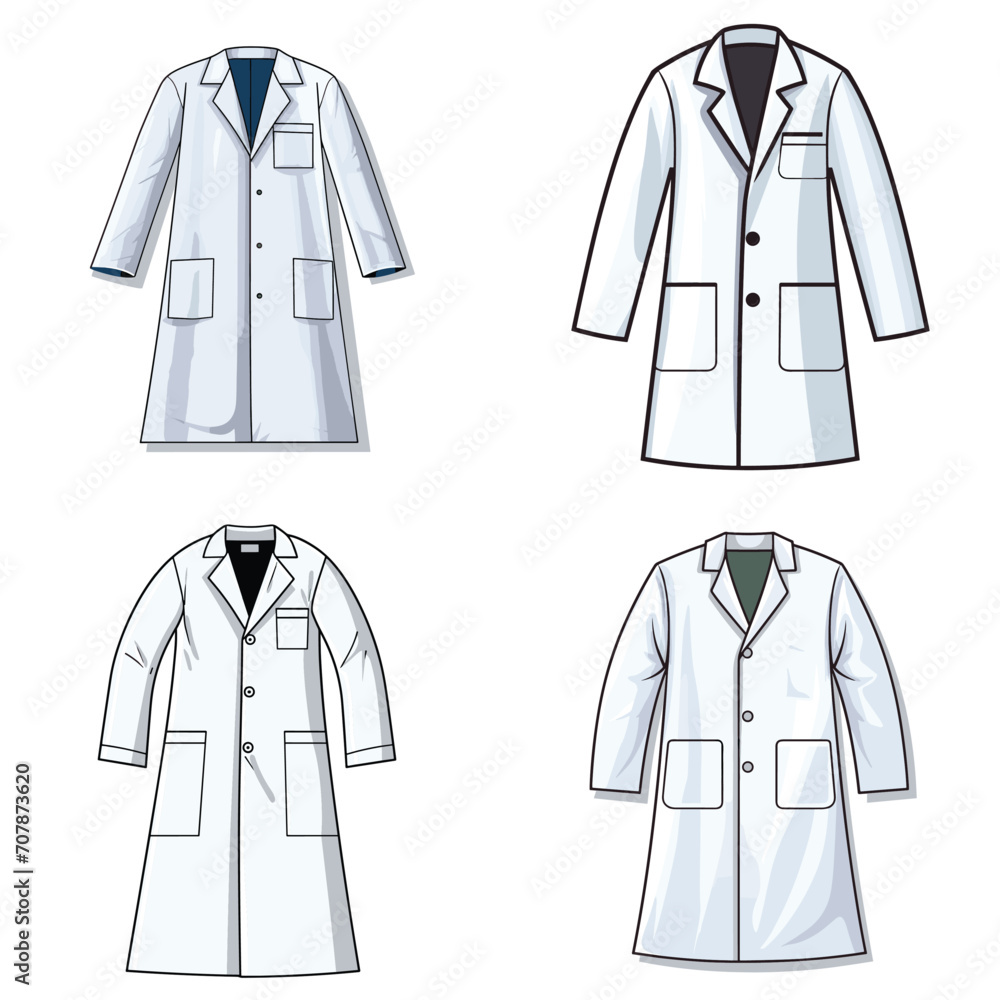 very simple isolated line styled vector illustration of Lab Coat isolated in white background very simple isolated line styled vector illustration of Lab Coat isolated in white background