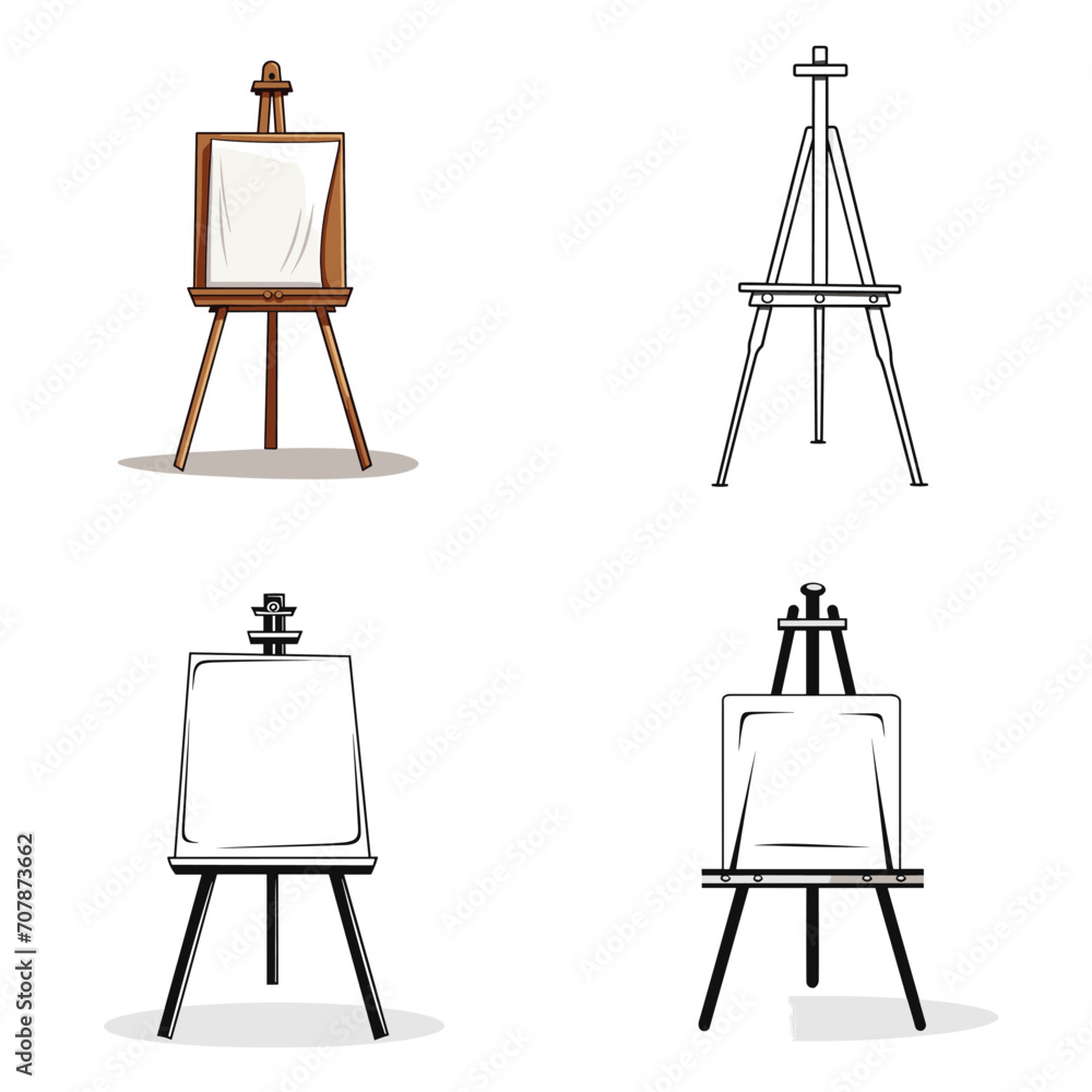 very simple isolated line styled vector illustration of Easel isolated in white background very simple isolated line styled vector illustration of Easel isolated in white background