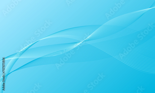 blue smooth lines wave curves on gradient abstract background