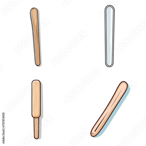 very simple isolated line styled vector illustration of Tongue Depressor isolated in white background
