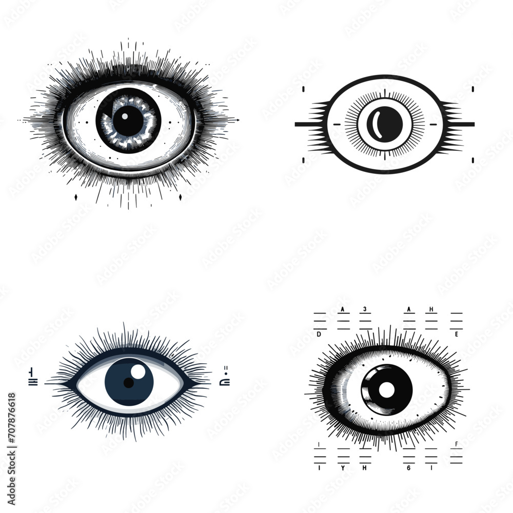 very simple isolated line styled vector illustration of Eye Chart ...