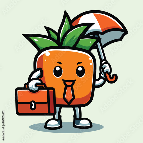 Kurcaci kartun lucu dengan pohon dan matahari. Ilustrasi vektor.