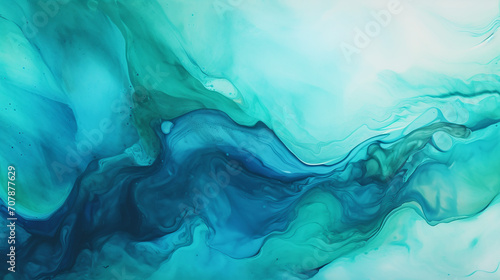 abstract watercolor paint background by teal color blue