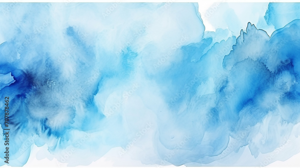 blue abstract watercolor texture background on white background