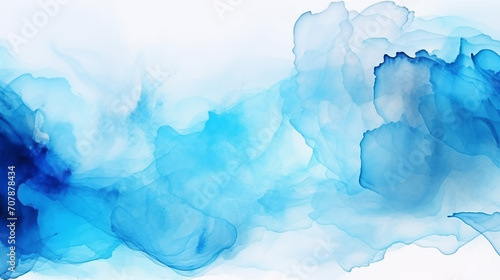 blue abstract watercolor texture background on white background