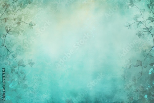 Cyan soft pastel background parchment with a thin barely noticeable floral ornament background