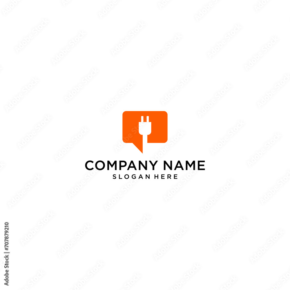 electrical chat design logo vector icon electrical chat design logo vector icon