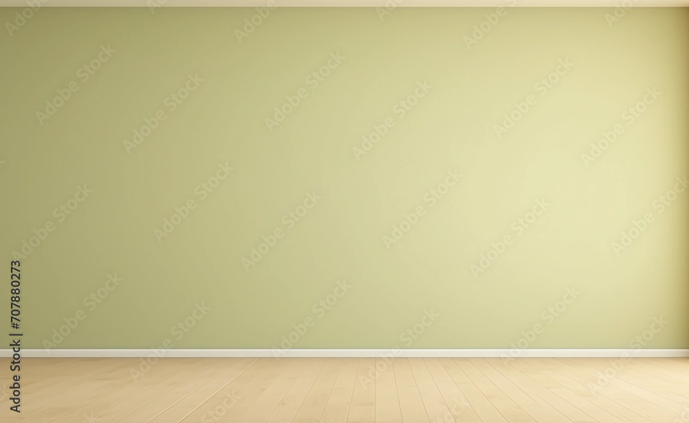 Olive green empty room with parquet floor. Modern minimalist interior. Wall scene mockup for showcase. Wall with copy space. Olive green empty room with parquet floor. Modern minimalist interior. Wall scene mockup for showcase. Wall with copy space.