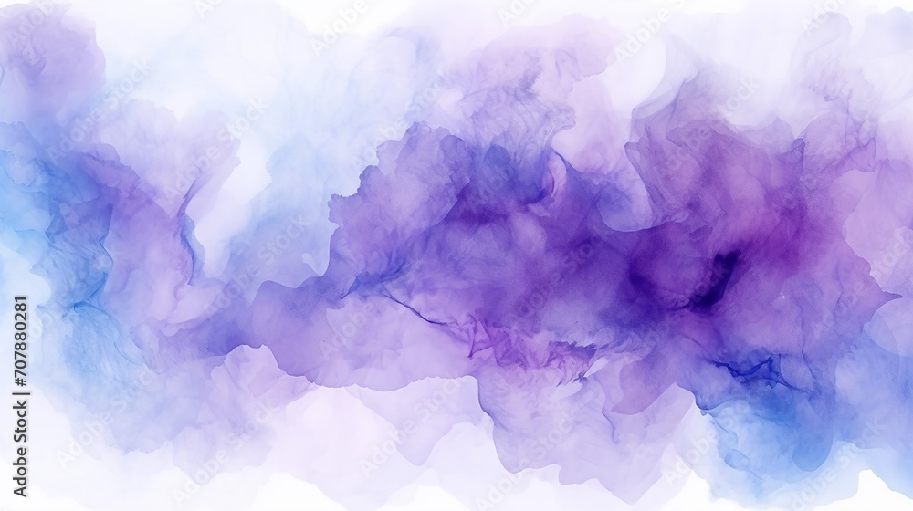 purple blue abstract watercolor texture background on white isolated background