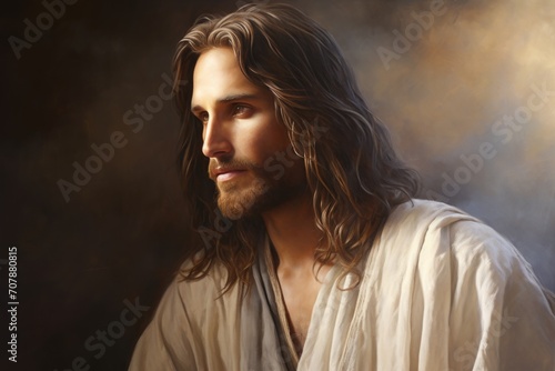 Portrait of Jesus Christ Son of God,savior of mankind #707880815