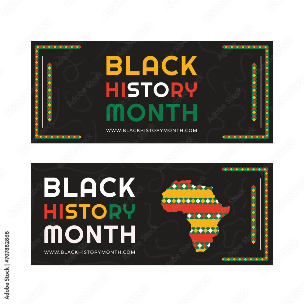 black history month template and brochure vector illustration design