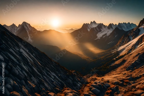 sunrise in the mountains © AI artistic beauty