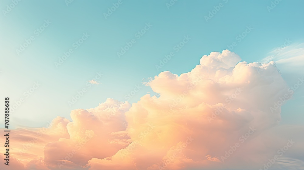 Beautiful cloudy landscape. Summer clouds in pastel colors. Pink and blue sky. AI Generated Beautiful cloudy landscape. Summer clouds in pastel colors. Pink and blue sky. AI Generated
