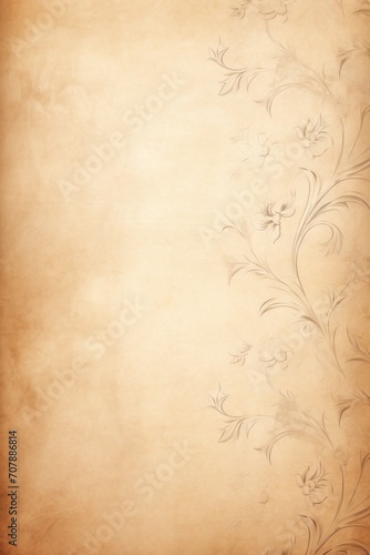 Hazelnut soft pastel background parchment with a thin barely noticeable floral ornament background