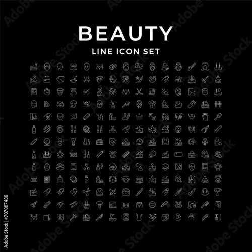 Set line icons of beauty