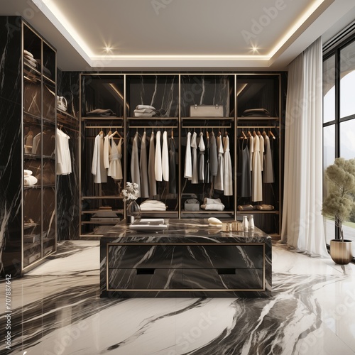 modern wardrobe with marble white black © SYLVIA
