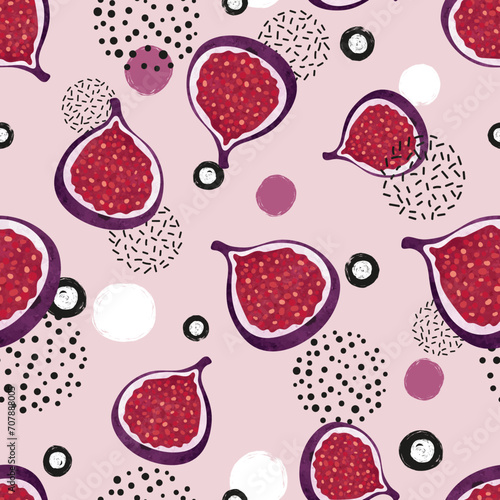 Seamless Fig fruit pattern....