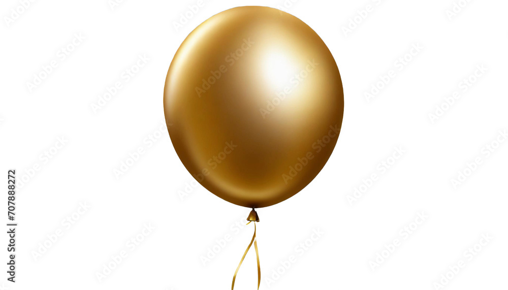 golden balloon isolated on white