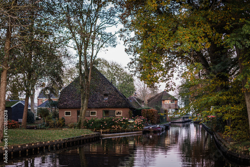 Landscape of the charming town of Giethoorn, Holland