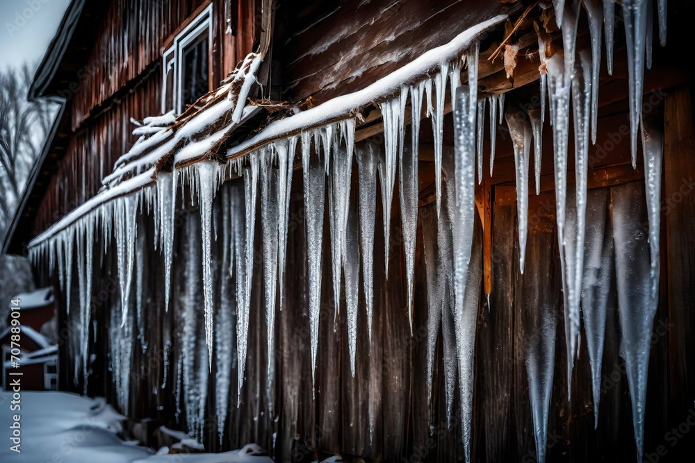 icicles hanging from a roof