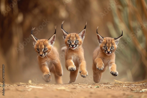 The whimsical glee of Caracal kittens