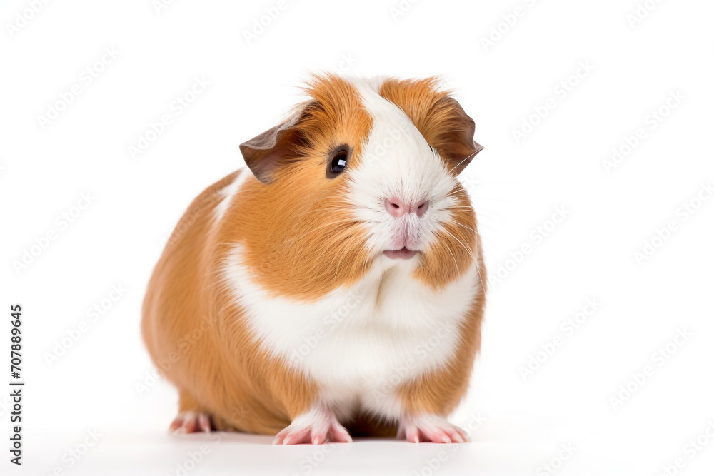 cute adorable guinea pig animal, white background cute adorable guinea pig animal, white background