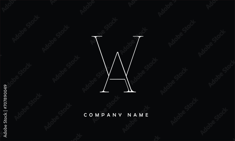 AW, WA, A, W Abstract Letters Logo Monogram AW, WA, A, W Abstract Letters Logo Monogram