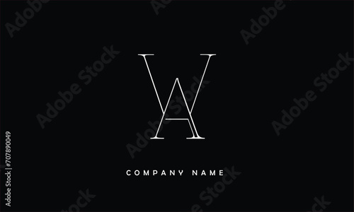 AW, WA, A, W Abstract Letters Logo Monogram © grafic.ustani