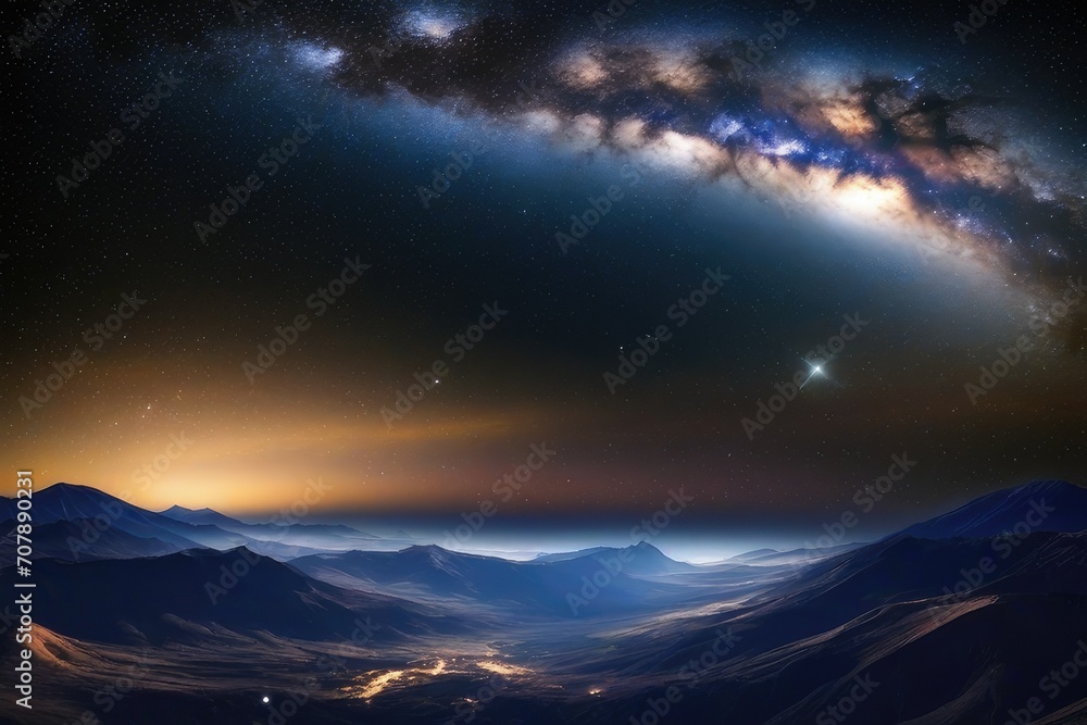 Space background with Milky way on the sky
