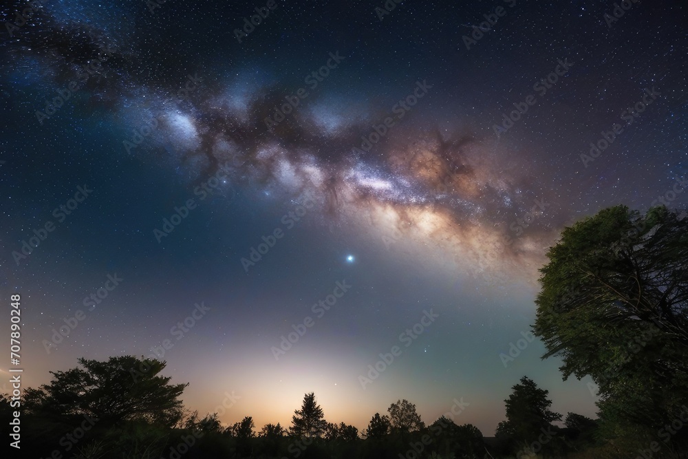 Space background with Milky way on the sky Space background with Milky way on the sky
