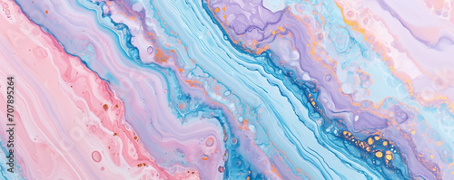 Pink and blue pastel colors marbling