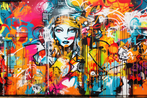 Urban Chaos Symphony  Multi-Layered Graffiti Explodes with Color   Style