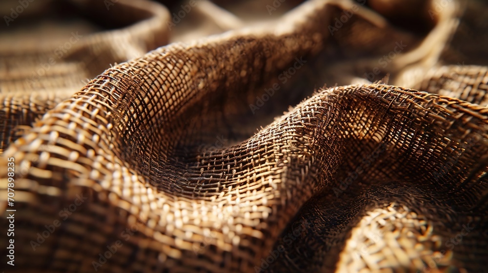 Fototapeta premium Rustic elegant woven texture background with mesh pattern, close up. Created with Generative Ai technology.