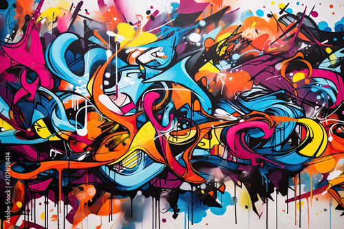 Urban Chaos Symphony  Multi-Layered Graffiti Explodes with Color   Style