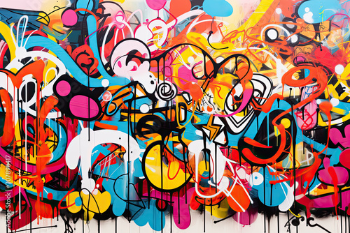 Urban Chaos Symphony: Multi-Layered Graffiti Explodes with Color & Style