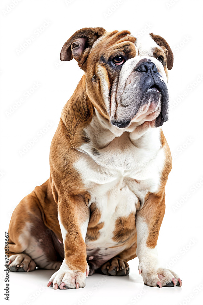 Bulldog dog isolated on white background