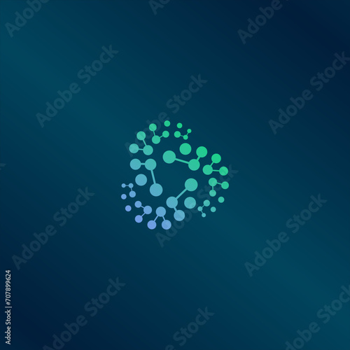 Triangle logo element design. Set of abstract air molecules vector templates.